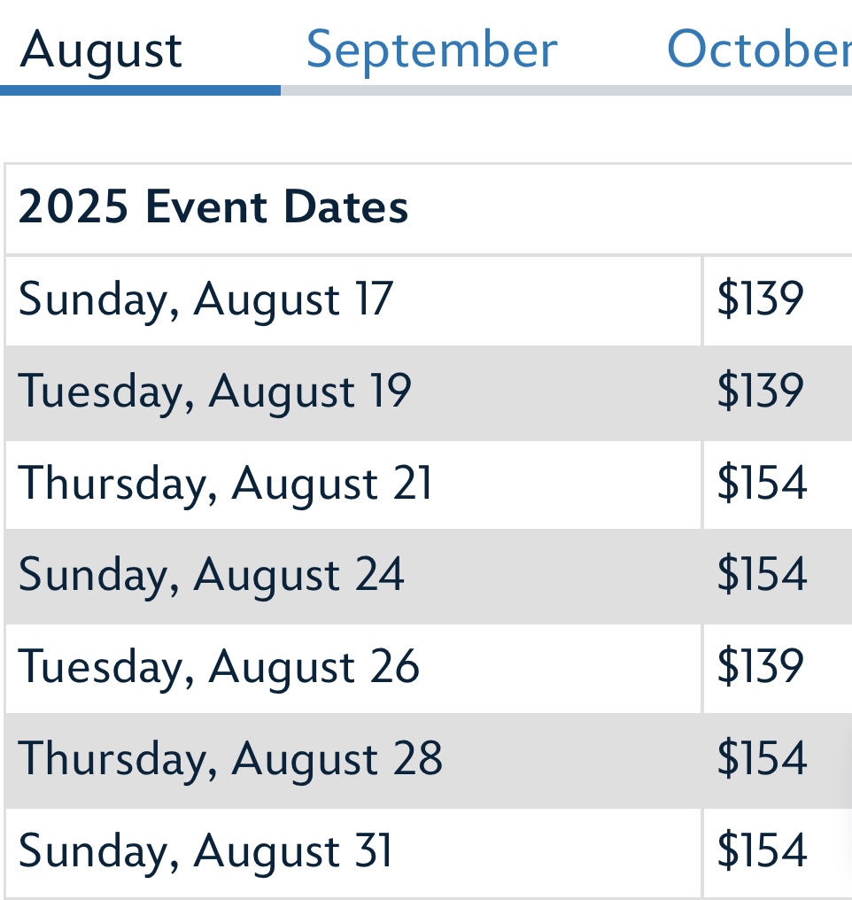 August Oogie Boogie price tickets