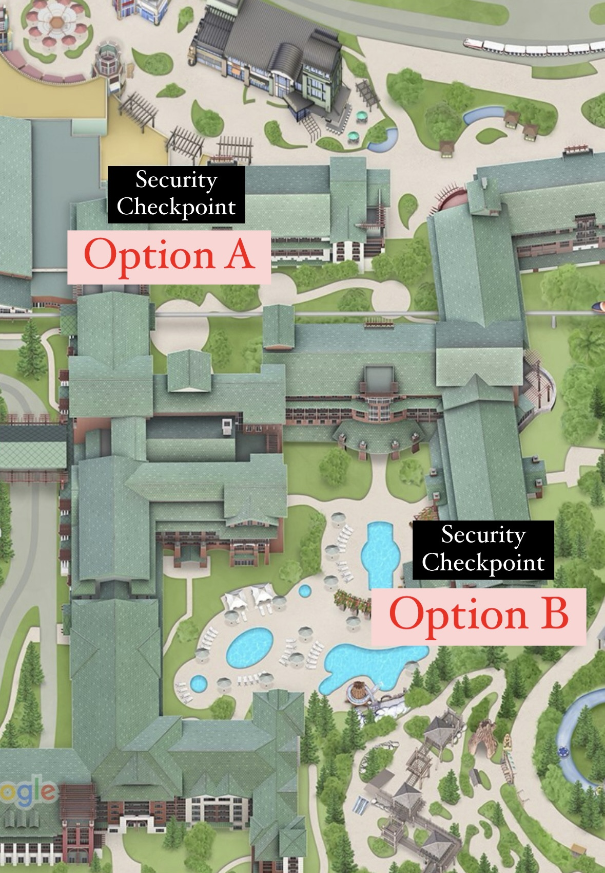 Security checkpoints for Disney's Grand Californian