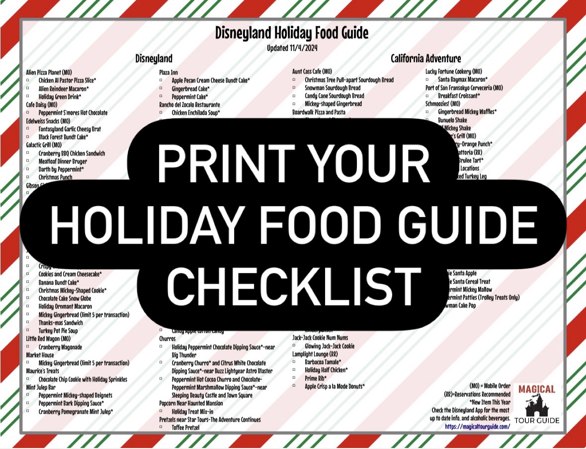 Holiday Food Guide 2024 at Disneyland