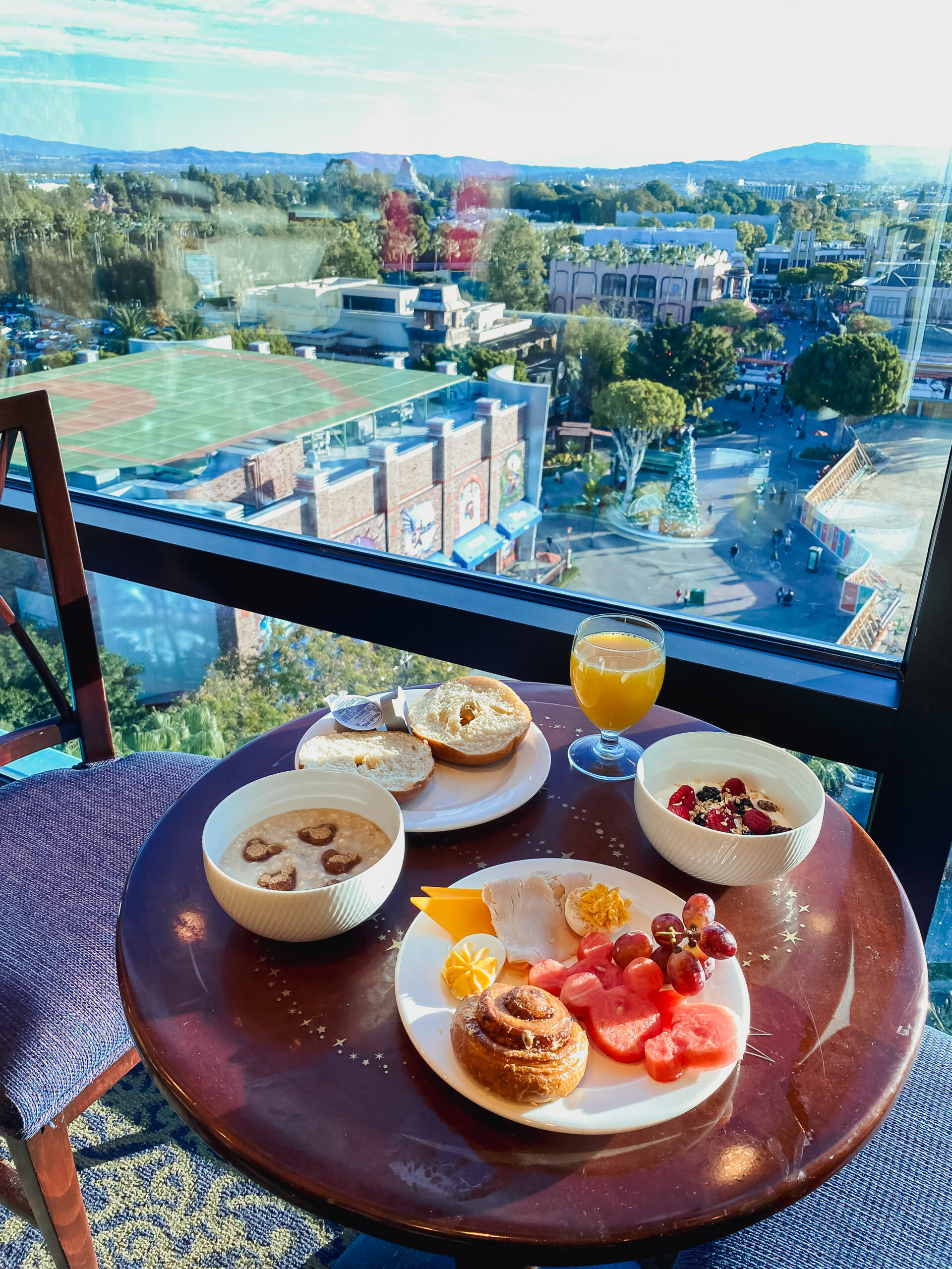 Club level views from the E-ticket Lounge at the Disneyland Hotel.