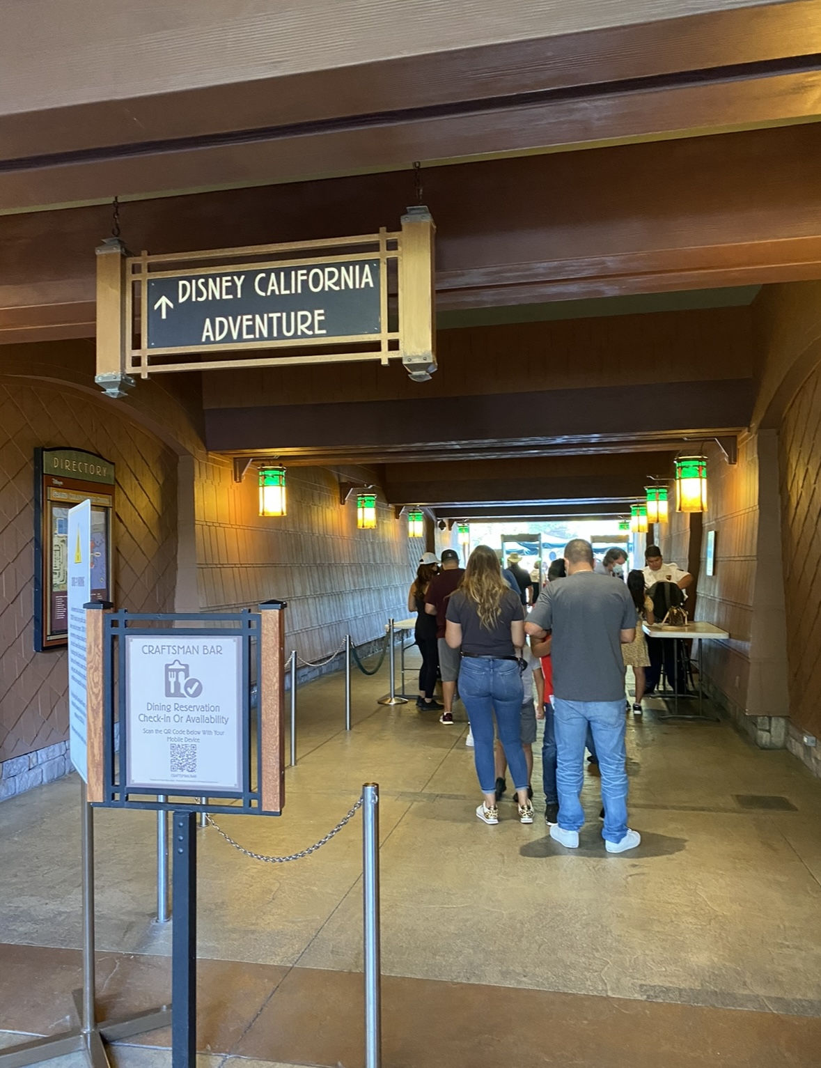 Entrance in and out of Disney California Adventure from the Grand Californian hotel.