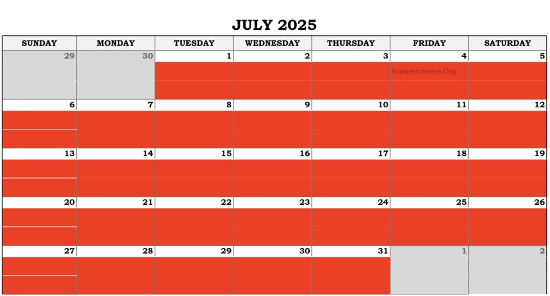 July 2025 Disneyland crowd calendar