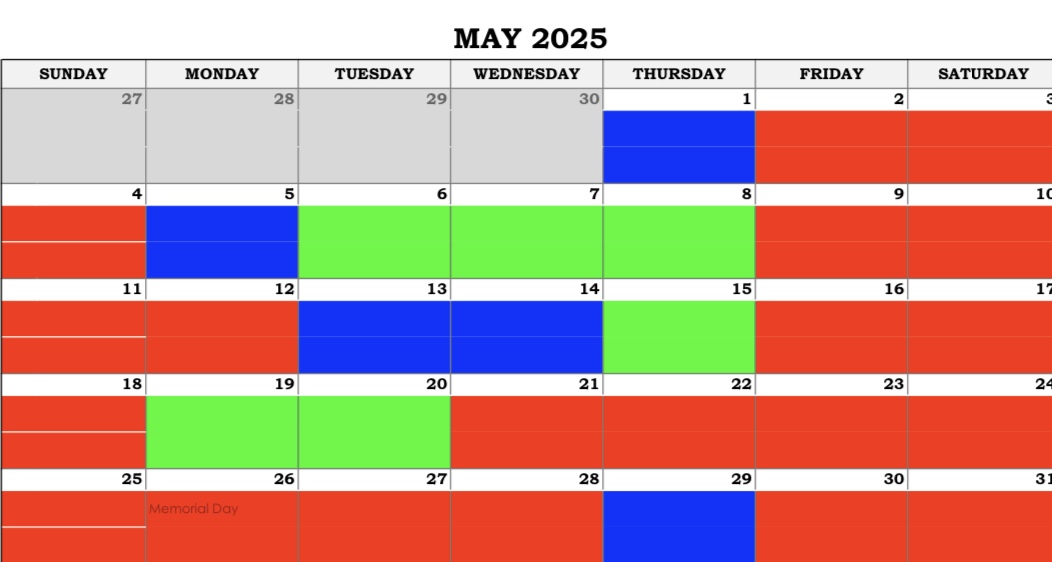 May 2025 Disneyland crowd calendar