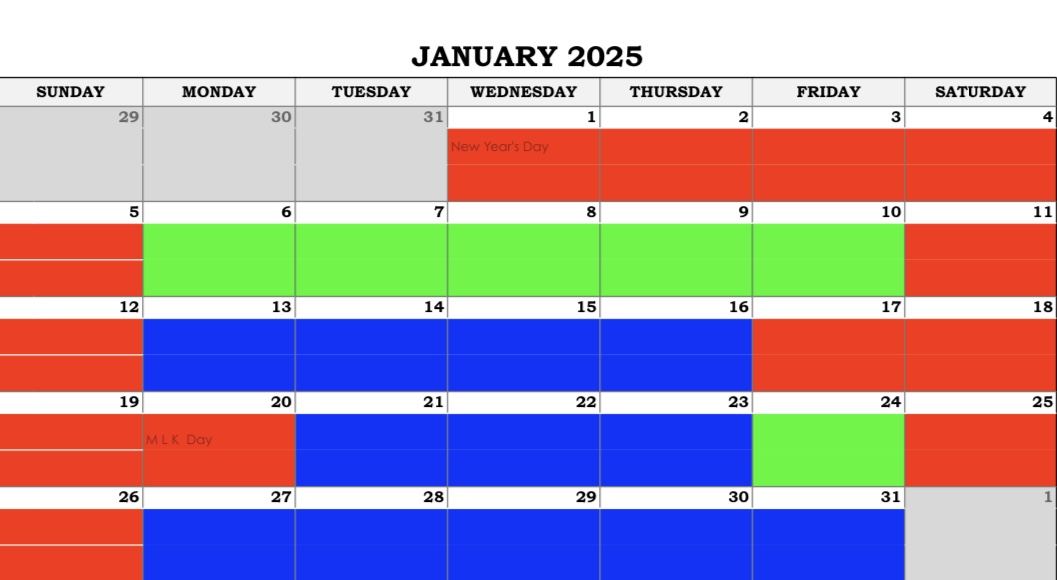 January 2025 Disneyland crowd calendar