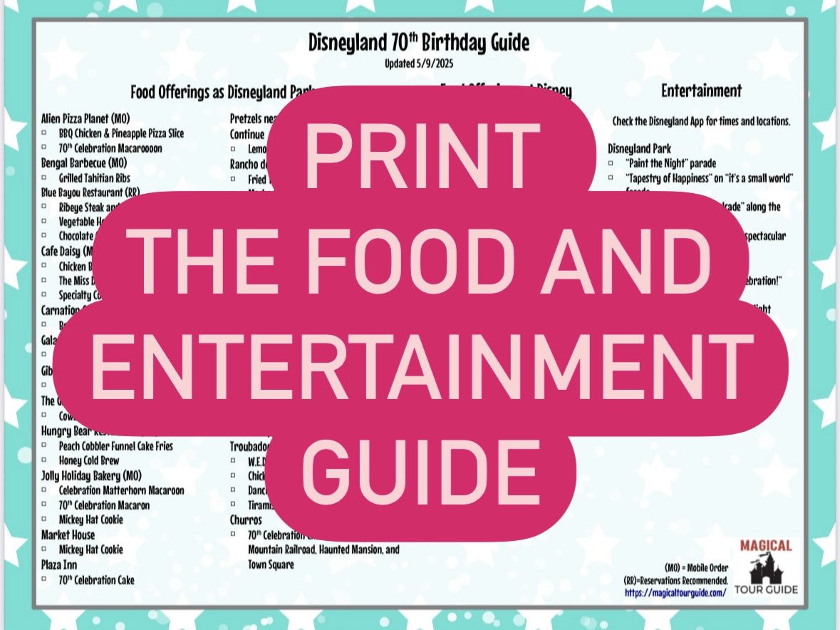 Print the Food and Entertainment Guide