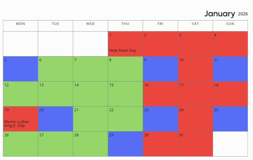 January 2026 Disneyland crowd calendar