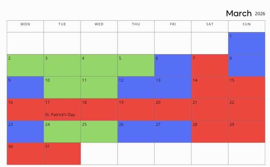 March 2026 Disneyland crowd calendar