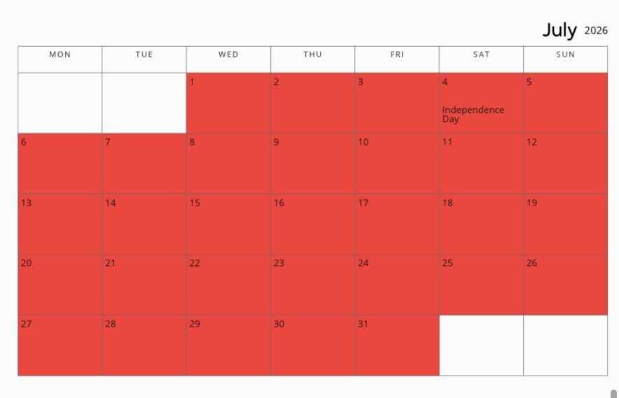 July 2026 Disneyland crowd calendar