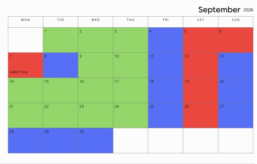 September 2026 Disneyland crowd calendar